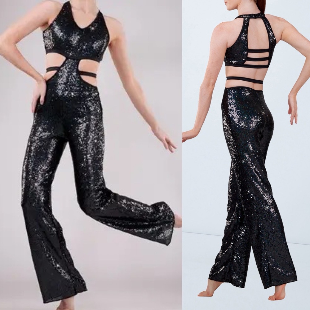 Weissman Black Sequin Dance Costume